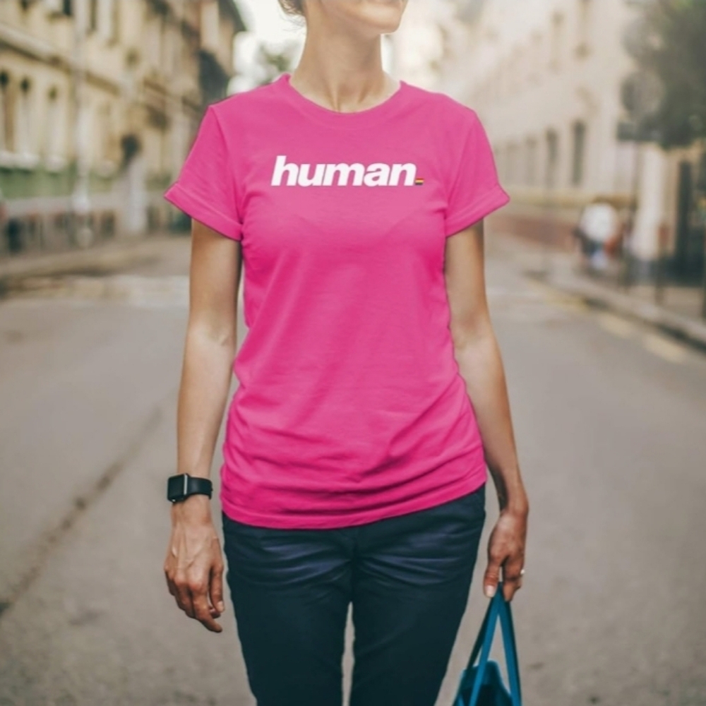 Queer Eye Official Magenta Human Tee Pride Collection Size XS NWT!